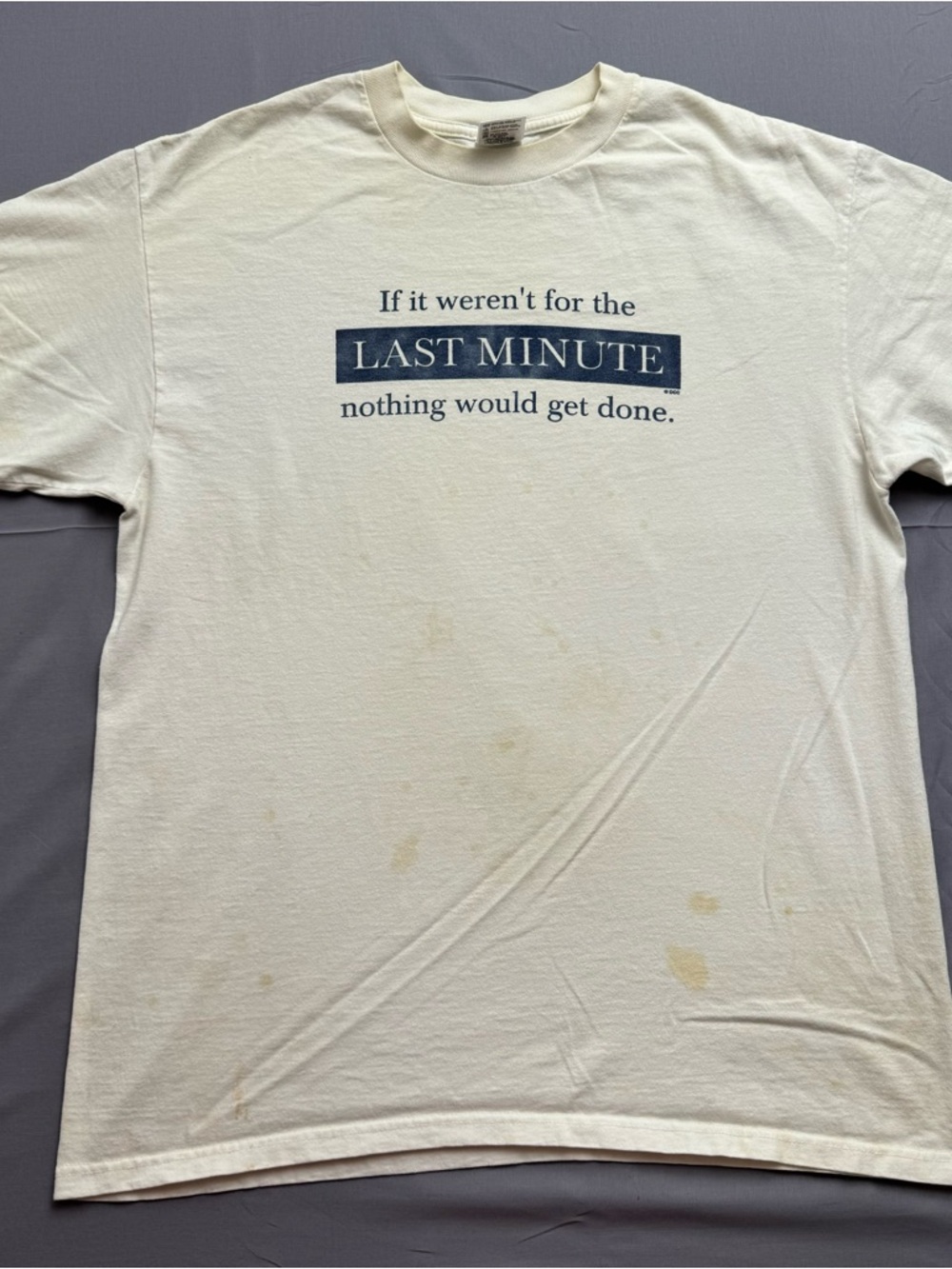 Vtg Anvil White Graphic Funny Men's T-Shirt XL Short Sleeve Crew Neck Cotton